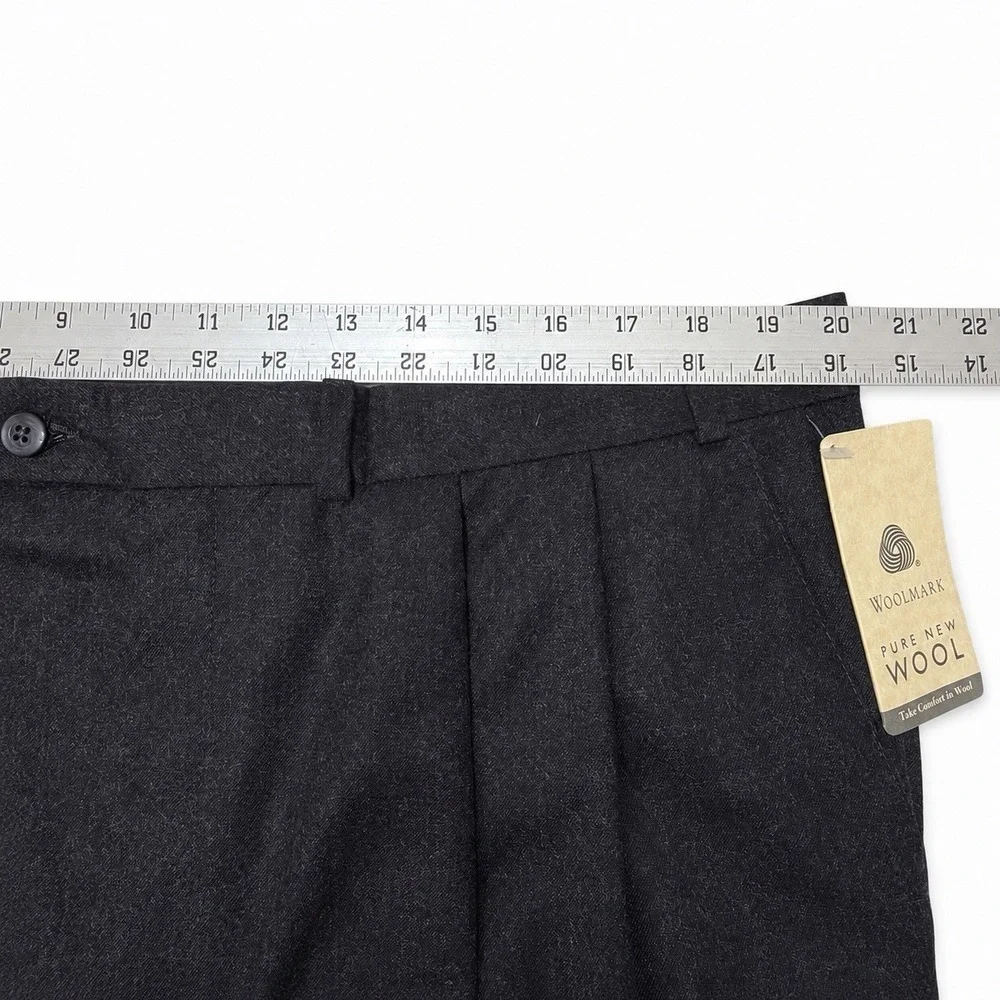 NWT Lauren Ralph Lauren Neil Wool Dress Pants Mens 40x32 Charcoal Pleated Cuffed